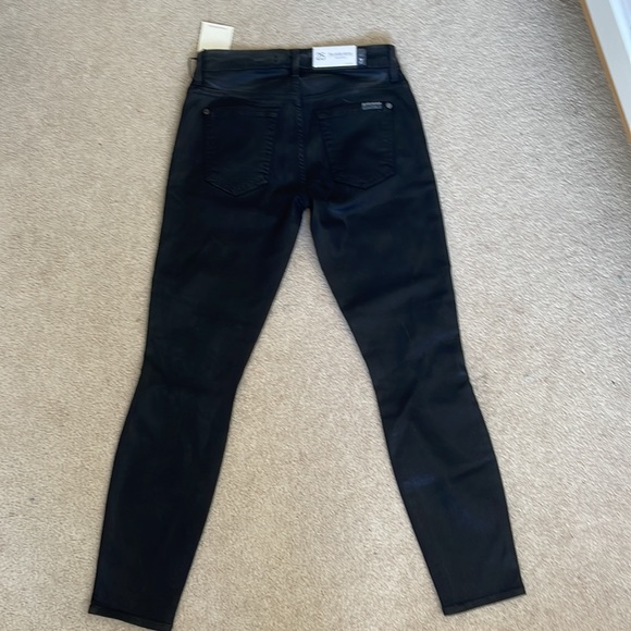 NWT 7 For all Mankind black shiny the ankle skinny jeans - Picture 6 of 7